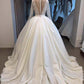 V Neck Backless illusion With Buttons Covered Plunging Dubai Arabic Bridal Gown prom dresses     cg21072