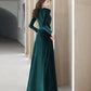 Elegant Velvet Long Sleeves V-Neckline Prom Dress. Velvet Bridesmaid Dress Party Dress    cg21074