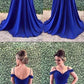 Open Back Prom Dresses with Straps A-line Royal Blue Chic Long Prom Dress cg2127
