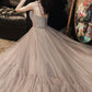 STYLISH V NECK TULLE LONG A LINE PROM DRESS EVENING DRESS    cg21311