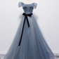 BULE TULLE LONG A LINE PROM DRESS BLUE EVENING DRESS     cg21313