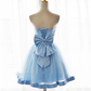 Light Blue Tulle Sweetheart With Bow Cute Party Dress, Blue Short Homecoming Dress    cg21331