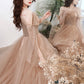 CUTE TULLE SEQUINS LONG A LINE PROM DRESS EVENING DRESS     cg21507