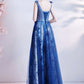 ELEGANT TULLE SEQUINS LONG A LINE PROM DRESS EVENING DRESS    cg21510