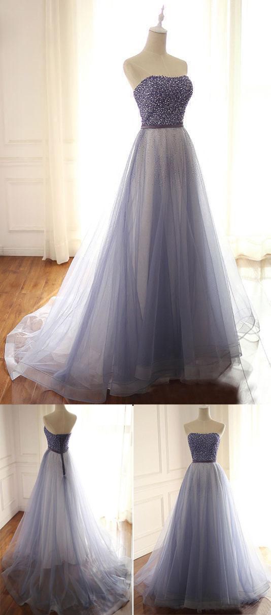 A-Line/Princess Tulle Sweetheart Floor-Length Prom Dresses cg2161