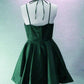 Adorable Green Halter V-neckline Short Junior Party Dress, Homecoming Dress 2019 cg2164