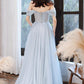 GRAY TULLE LACE LONG A LINE PROM DRESS EVENING DRESS    cg21706