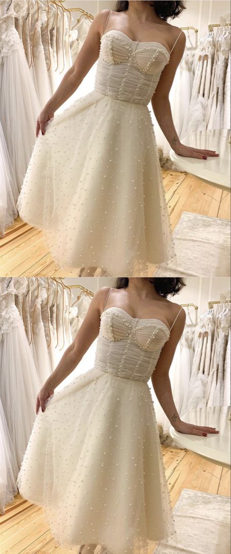 Corset Wedding Dresses Tea Length prom Dress     cg21752