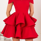 Off the Shoulder Navy Blue/Red Homecoming Dresses, Navy Blue/Red Formal Evening Dresses    cg21860