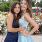 BLUE SATIN LONG PROM DRESS BLUE SATIN EVENING DRESS    cg21977