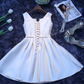 Ivory Satin Short Simple Cute Bridesmaid Dress Party Dress Simple Homecoming Dresses    cg22118