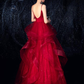 Wine Red Straps Tulle Princess Long Evening Dress Party Dress, Shiny Tulle Evening Gown Prom Dress   cg22119