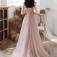 A-line V Neck Tulle Prom Dress    cg22260