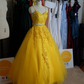 Beautiful Yellow Tulle Sweet 16 Dresses, Ball Gown 2 Pieces Evening Dress, Formal Dress prom dress evening dress    cg22266