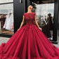 Red Tulle Ball Gown Prom Dress With Appliques, Sweet 16 Dress, Quinceanera Dresses    cg22322