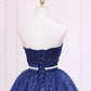Homecoming Dress with Belt, Sparkly Blue Formal Evening Dress        cg22685