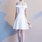 Cute White Off The Shoulder Knee Length Party homecoming Dress, Wedding Party Dress cg2294