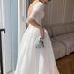 White Lace Short Sleeves Tea Length Wedding Party Dress, White Graduation Dresses Prom Dress       cg23137