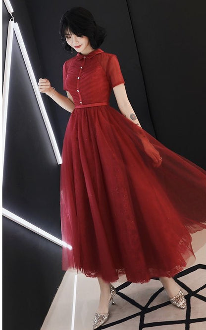 A Line Tulle Evening Dress, Graduation prom dress         cg23185