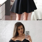 Simple A-Line Sweetheart Off Shoulder Black Homecoming Dresses cg2320