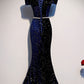 Dark blue mermaid long prom dress blue mermaid evening dress       cg23211