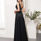Two Piece Black Prom Dresses V Neck Evening Party Dresses Long cg2350