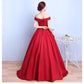 Red Satin Sweetheart Off Shoulder Long Formal Dress Evening Gown, Red Long Ball Gown Party Prom Dress      cg23553