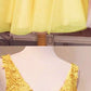 cute yellow lace homecoming dresses short tulle dresses cg2358