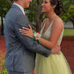 V-Neck Backless Yellow Long Prom Dress        cg23663