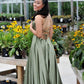 SIMPLE GREEN SATIN LONG PROM DRESS, GREEN EVENING DRESS      cg23967
