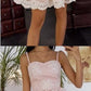 Cute A Line Spaghetti Straps Lace Homecoming Dresses Pink cg2463