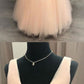 SIMPLE V NECK TULLE LONG PROM DRESS, TULLE FORMAL DRESS cg2496