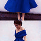 royal blue ball gown,tea length homecoming dress,tea length party dress cg2511