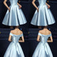 Elegant Off The Shoulder Homecoming Dresses,Light Blue Homecoming Dresses cg256
