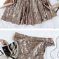 stunning gold seuqins homecoming dresses, off the shoulder cocktail party dresses, short sleeves homecoming dresses cg2587