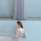 Gray tulle lace long prom dress, gray tulle bridesmaid dress  cg2668