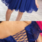 Cute A Line Tow Piece Off the Shoulder Royal Blue Chiffon Lace Short Homecoming Dresses with Beading cg2688