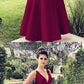 burgundy bridesmaid dresses floor length satin prom gowns cg2737