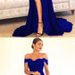royal blue prom dress long split evening gown cg2821