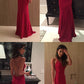 Sexy Mermaid Long Red prom Evening Dress with Cross Back cg2831