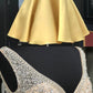 Yellow v neck sequin short homecoming dress, yellow party dress cg292