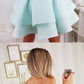 A-Line Round Neck Short Light Blue Homecoming Dress with Appliques cg296