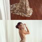 Mermaid v neck lace long prom dress, evening dress cg2984