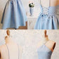 New Blue Halter Homecoming Dress, Short Custom Dresses cg323