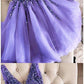 V-Neck Beaded Short Lavender Homecoming Dress Custom Made Cute Cocktail Party Dress cg3297