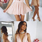 A-Line Deep V-Neck Short Blush Convertible Homecoming Dress cg3299