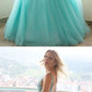 Stylish v neck tulle lace long prom dress, evening dress cg3331