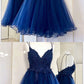 Charming Tulle Appliques Short Homecoming Dress, Backless Short Party Dress cg336