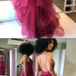 Stylish v neck tulle long prom dress, evening dress cg3426