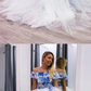 White tulle off shoulder long prom dress, white tulle formal dress cg3443